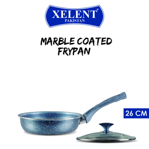 Marble-Coated Frypan with a sleek non-stick surface, durable construction, and even heat distribution. Ideal for frying, sautéing, and searing, with a comfortable heat-resistant handle and an elegant marble finish.