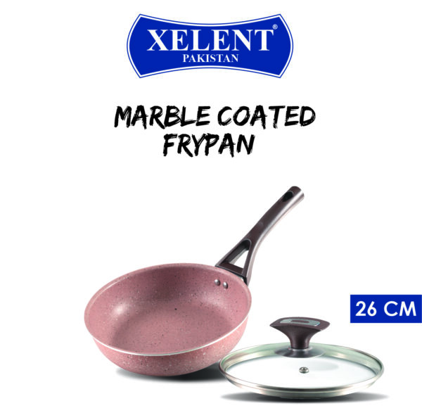 Marble-Coated Frypan with a sleek non-stick surface, durable construction, and even heat distribution. Ideal for frying, sautéing, and searing, with a comfortable heat-resistant handle and an elegant marble finish.