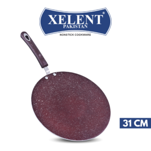 Marble-Coated 6 Gauge Tawa with a non-stick surface, ideal for cooking flatbreads, pancakes, and more. Features even heat distribution and a sturdy handle for easy handling.