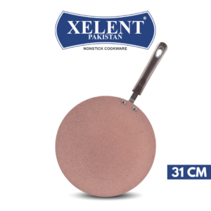 Marble-Coated 6 Gauge Tawa with a non-stick surface, ideal for cooking flatbreads, pancakes, and more. Features even heat distribution and a sturdy handle for easy handling.