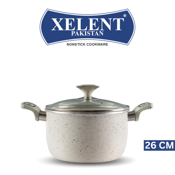 Xelent Marble Coated Casserole | Elegant Nonstick Cookware for Stews and Casseroles