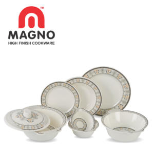 Durable and lightweight melamine dinnerware set, featuring a glossy finish, shatter-resistant material, and available in a variety of colors and patterns, perfect for indoor and outdoor use