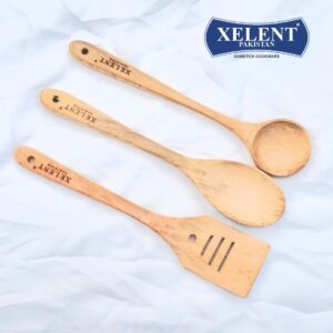 Xelent 3-Piece Wooden Spoons Set in Various Sizes