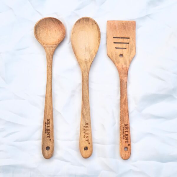 Xelent 3-Piece Wooden Spoons Set in Various Sizes