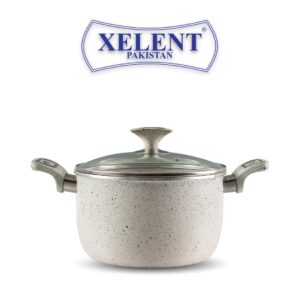 Xelent Marble Coated Casserole | Elegant Nonstick Cookware for Stews and Casseroles