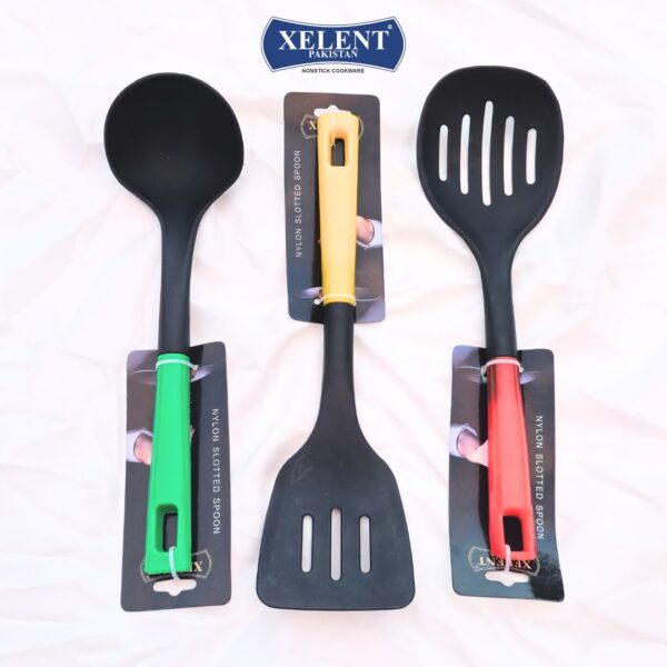 Xelent Premium Colorful Spoons Set | Set of 3 Vibrant and Durable Kitchen Spoons