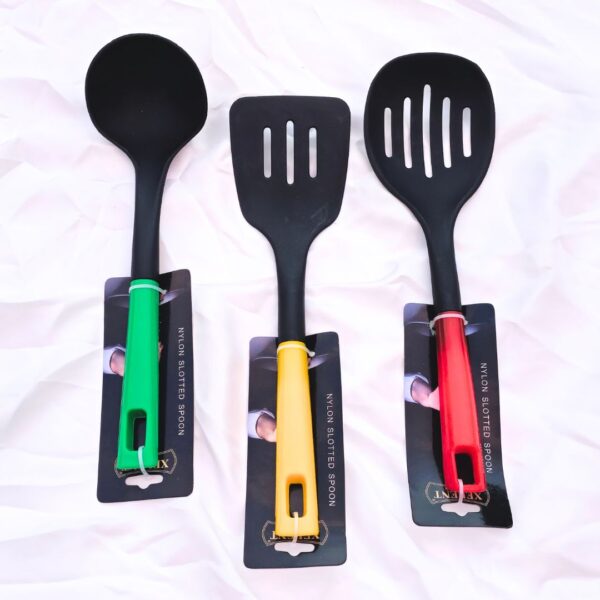 Xelent Premium Colorful Spoons Set | Set of 3 Vibrant and Durable Kitchen Spoons