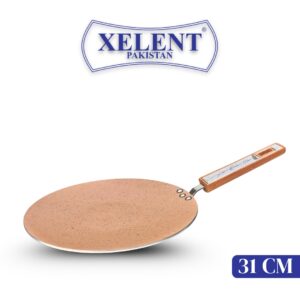 Marble-Coated 6 Gauge Tawa with a non-stick surface, ideal for cooking flatbreads, pancakes, and more. Features even heat distribution and a sturdy handle for easy handling.