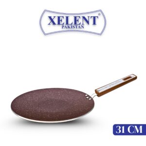 Marble-Coated 6 Gauge Tawa with a non-stick surface, ideal for cooking flatbreads, pancakes, and more. Features even heat distribution and a sturdy handle for easy handling.