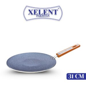 Marble-Coated 6 Gauge Tawa with a non-stick surface, ideal for cooking flatbreads, pancakes, and more. Features even heat distribution and a sturdy handle for easy handling.