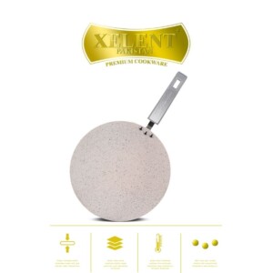 Marble-Coated 6 Gauge Tawa with a non-stick surface, ideal for cooking flatbreads, pancakes, and more. Features even heat distribution and a sturdy handle for easy handling.