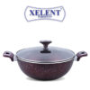 Marble-Coated Wok with non-stick surface, designed for even heat distribution. Ideal for stir-frying, deep-frying, and sautéing, with a sturdy handle for safe and comfortable cooking.