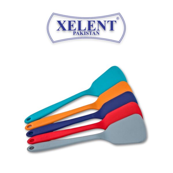 Xelent Pakistan high-quality silicone spoon with heat-resistant, non-stick-friendly design and ergonomic handle, ideal for safe stirring, mixing, and serving.