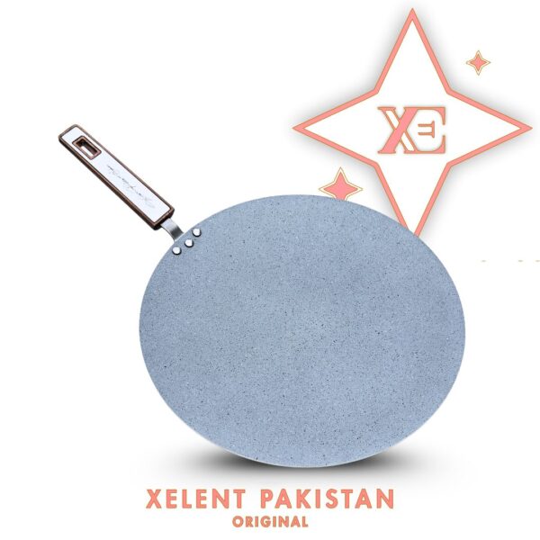 Marble-Coated Tawa with a non-stick surface, ideal for cooking flatbreads, pancakes, and more. Features even heat distribution and a sturdy handle for easy handling.