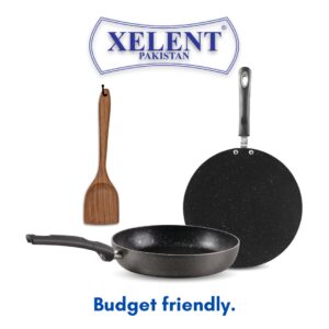 vAffordable nonstick cookware bundle for everyday use – includes frypan, tawa, and spoon set by Xelent Pakistan