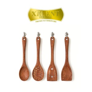Premium quality wooden spoons by Xelent Pakistan, crafted from natural, durable wood with a smooth finish, heat-resistant design, and ergonomic handles, perfect for safe cooking and serving.