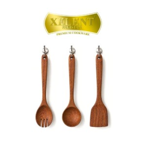 Premium quality wooden spoons by Xelent Pakistan, crafted from natural, durable wood with a smooth finish, heat-resistant design, and ergonomic handles, perfect for safe cooking and serving.