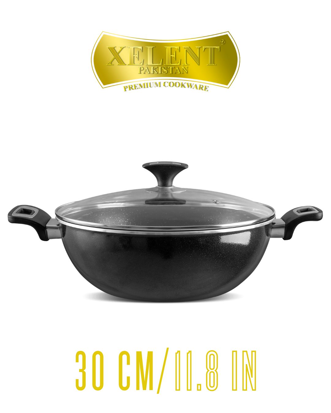 Nonstick-Coated Wok with non-stick surface, designed for even heat distribution. Ideal for stir-frying, deep-frying, and sautéing, with a sturdy handle for safe and comfortable cooking.