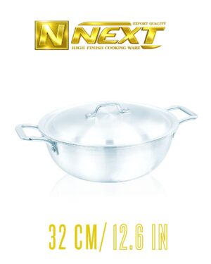 Wok with iron chrome handles for effortless cooking and serving