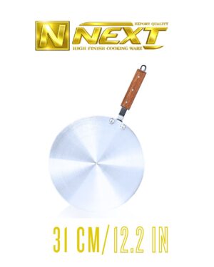 Sleek metal finish tawa designed for even cooking, perfect for flatbreads, pancakes, dosas, and more. Features an easy-to-clean surface and ergonomic handle.