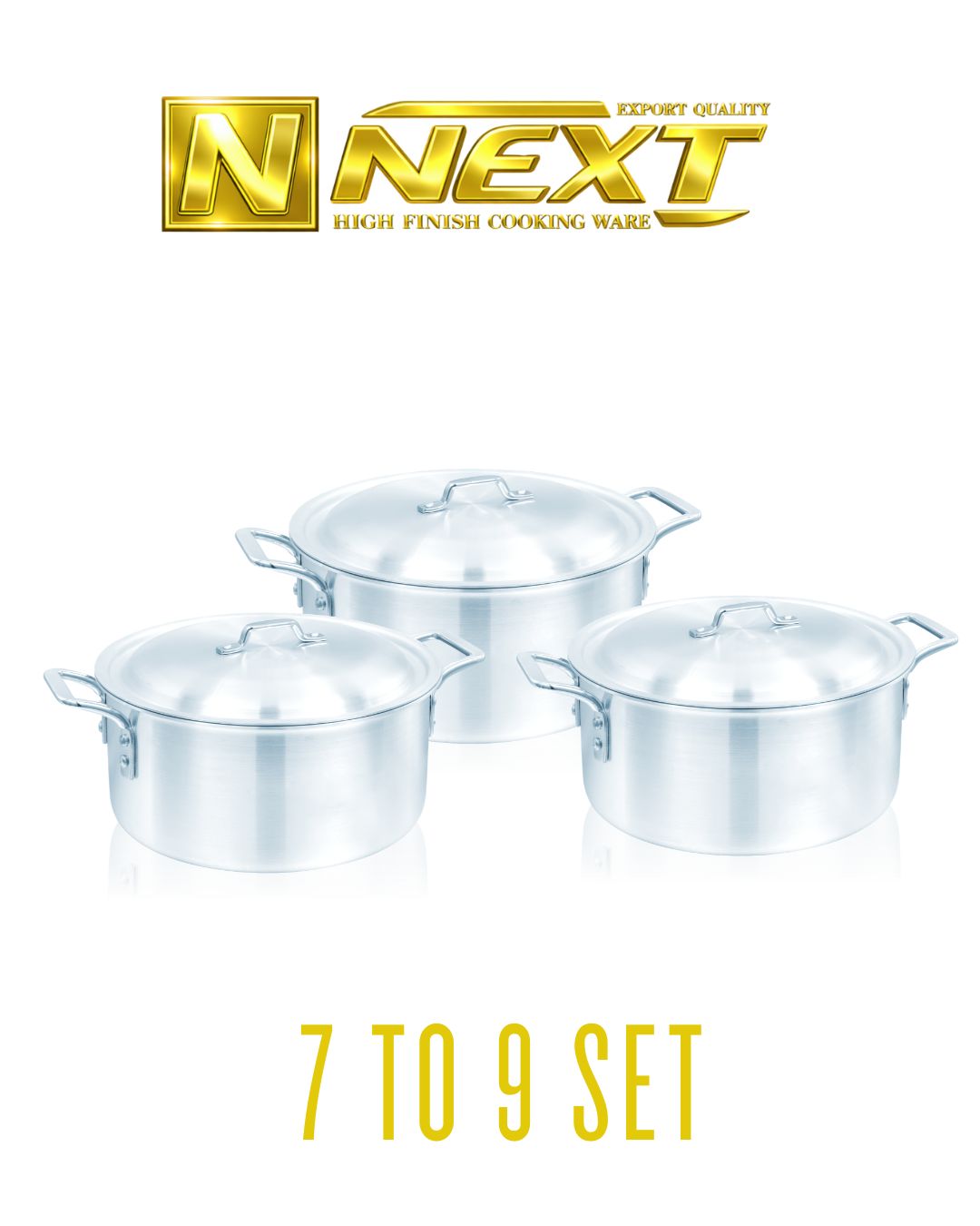 Metal finish casserole set featuring various sizes, high-quality metal construction, and ergonomic handles, ideal for even cooking and easy cleaning.