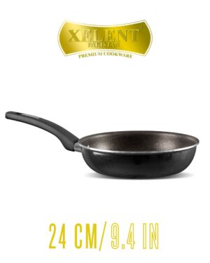 Xelent Crystal Nonstick Frypan with premium crystal coating and ergonomic handle placed on a modern kitchen surface.