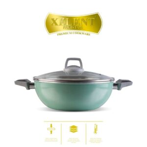 Marble-Coated Wok with non-stick surface, designed for even heat distribution. Ideal for stir-frying, deep-frying, and sautéing, with a sturdy handle for safe and comfortable cooking.