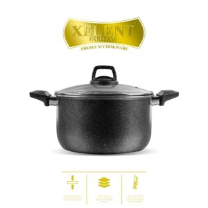 Xelent Marble Coated Casserole | Elegant Nonstick Cookware for Stews and Casseroles