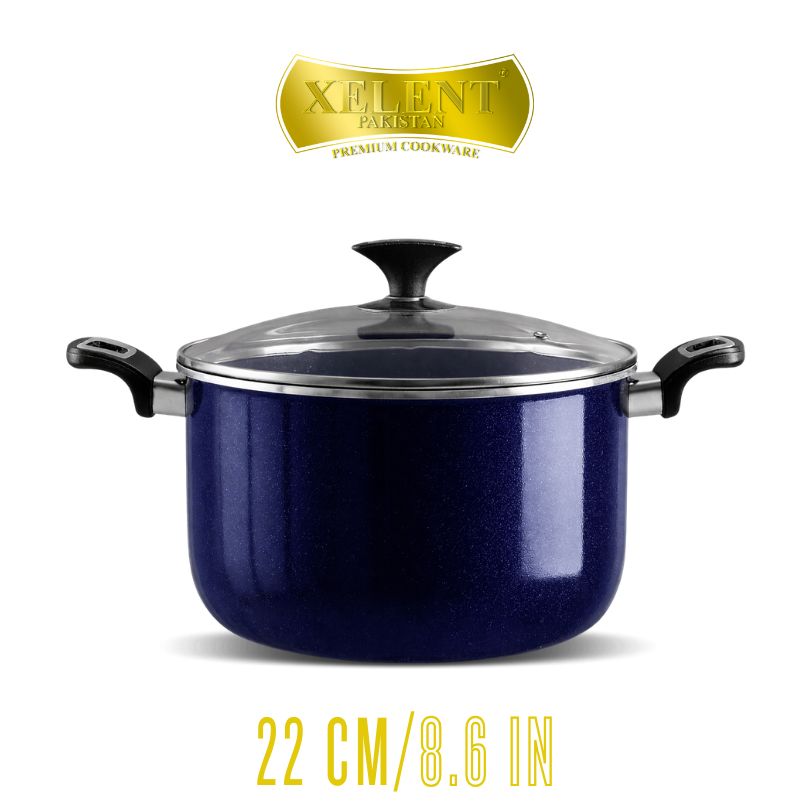 Xelent Marble Coated Casserole | Elegant Nonstick Cookware for Stews and Casseroles