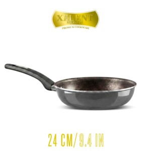 Xelent Crystal Nonstick Frypan with premium crystal coating and ergonomic handle placed on a modern kitchen surface.