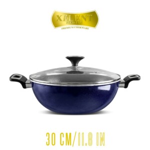 Nonstick-Coated Wok with non-stick surface, designed for even heat distribution. Ideal for stir-frying, deep-frying, and sautéing, with a sturdy handle for safe and comfortable cooking.